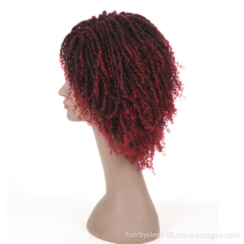 Magic Hair 13"Inch High Temperature Fiber Dreadlock Ombre Burg Crochet Twist Hair Soft Short Synthetic Wigs For Black Women